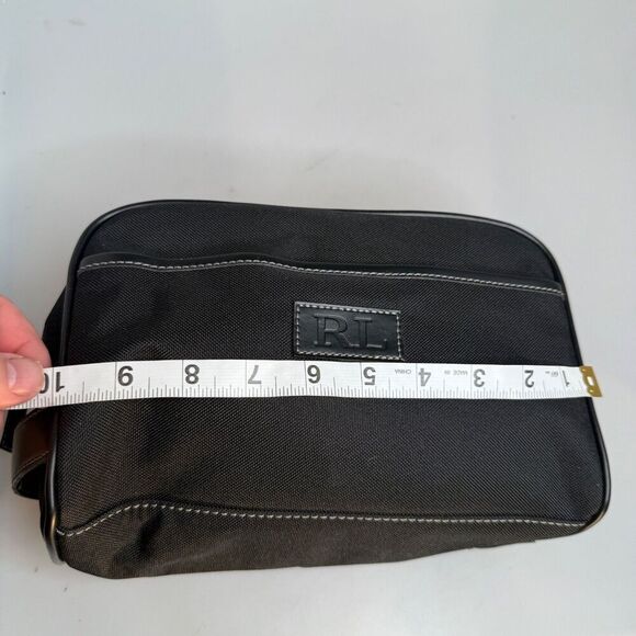 RL Ralph Lauren Black Travel Toiletry Cosmetic Bag 10" x 6" x 5" - Picture 10 of 16